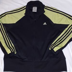 Adidas Green &‎ Black Zip Front Track Jacket L